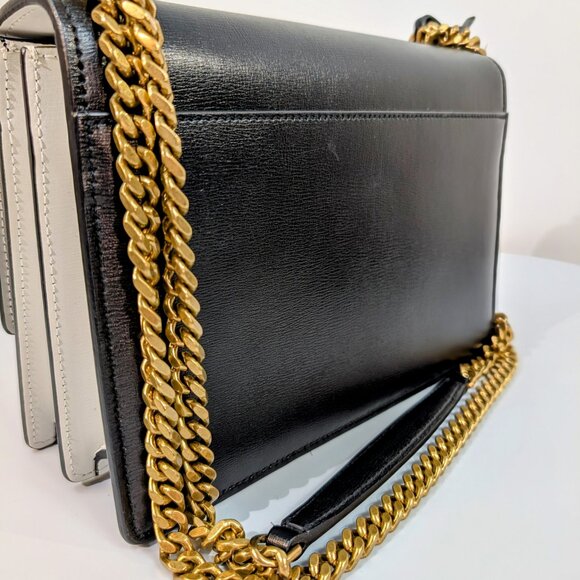 Yves Saint Laurent (YSL) Sunset Black and White Calfskin Shoulder Bag - Picture 5 of 16